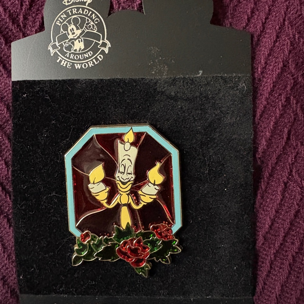 Limited Edition Lumiere Beauty And The Beast Stained Glass Trading Pin 2010